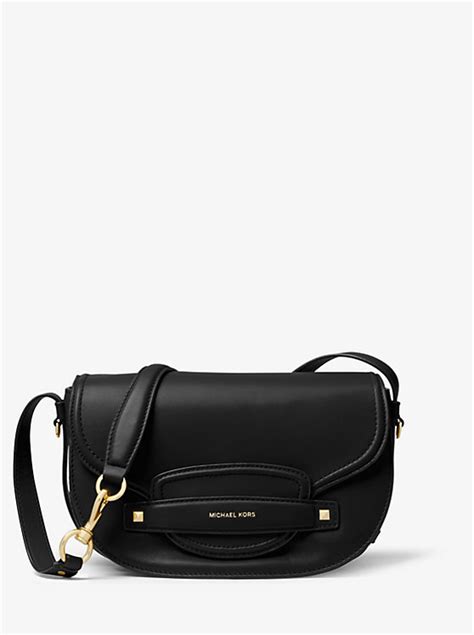 michael michael kors cary medium leather saddle bag